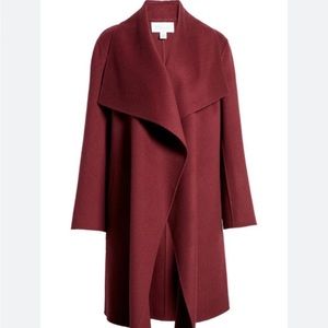1 day sale ❤️ NWT Nordstrom Signature Cashmere Wool Burgundy Drape Coat XS